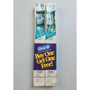 Vintage 1993 Oral B 40 Soft Angle Indicator Bristles Toothbrush NOS - 2 Pack